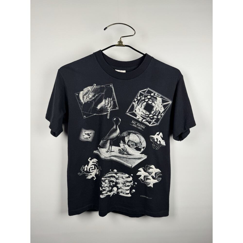 Vintage 1991 MC Escher Andazia All Over Print Art Museum Medium 19x27